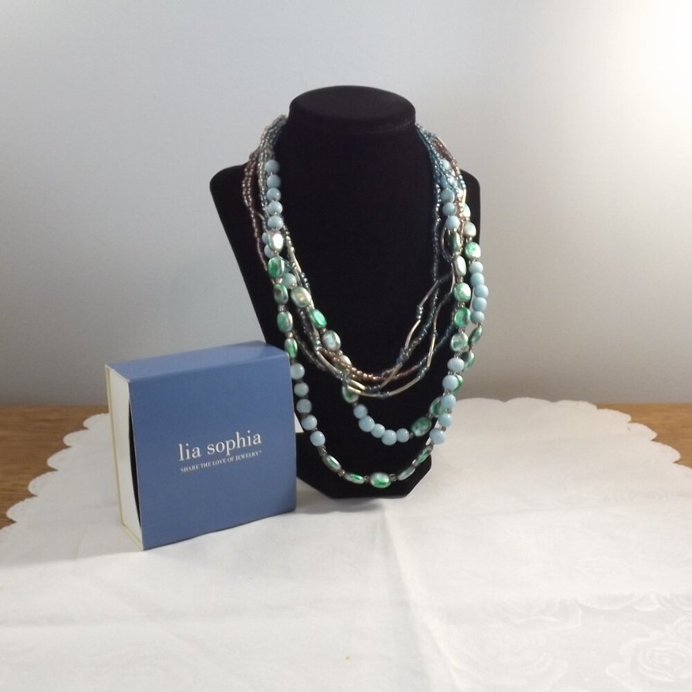 Lia Sophia Multi-Strand Beaded Necklace - Picture 9 of 10